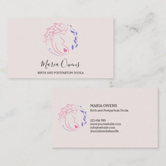 Moderne Geburt Postpartum Doula Midfrau Stillzeit Visitenkarte (Vorne/Hinten)