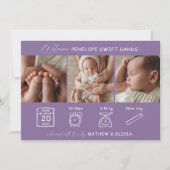 Moderne Geburtsankündigung 3 Fotos Collage Card Einladung (Vorderseite)