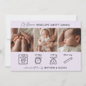 Moderne Geburtsankündigung 3 Fotos Collage Card Einladung (Vorderseite)