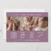 Moderne Geburtsankündigung 3 Fotos Collage Card Einladung (Vorderseite)