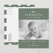 MODERNE Geburtsankündigung Ankündigungspostkarte (Vorne/Hinten)