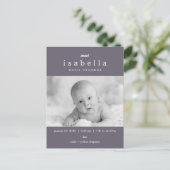 MODERNE Geburtsankündigung Ankündigungspostkarte (Stehend Vorderseite)