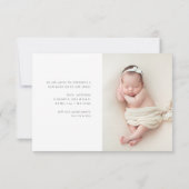 moderne Geburtsankündigung einer Schrift (Rückseite)