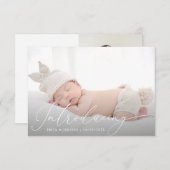 moderne Geburtsankündigung einer Schrift (Vorne/Hinten)