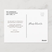 Moderne Geburtsankündigung Foto-Overlay Postkarte (Rückseite)