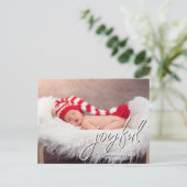 Moderne Geburtsankündigung für Kinder Joyscript Postkarte (Stehend Vorderseite)