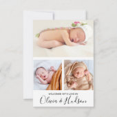 Moderne Geburtsankündigung mit Fotos Ankündigung (Rückseite)