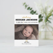 Moderne Geburtsankündigung Postkarte (Stehend Vorderseite)