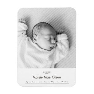 Moderne Geburtsanzeige Fotokarte Magnet