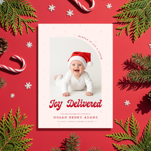 Moderne Geburtsanzeige für Babys mit Bogenfoto-Kar Feiertagskarte