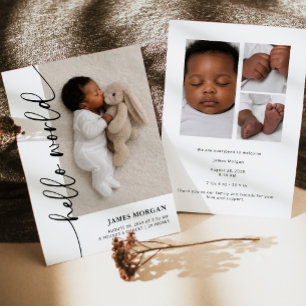 Moderne Geburtsanzeige mit Babyfoto Ankündigung