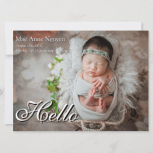 Moderne Geburtsanzeige Schwarz & Weiß Baby-Foto Feiertagskarte