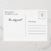 Moderne Geburtskarte Folieneinladung (Rückseite)