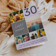 Moderne Geburtstags-Purple 10-Foto-Collage-Gitter Karte