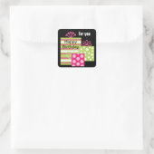 Moderne Geburtstagsgeschenkkleber Quadratischer Aufkleber (Tasche)