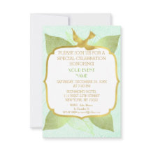 Moderne Geburtstagshochzeit Grün Golden Vip