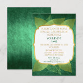 Moderne Geburtstagshochzeit Grün Golden Vip Einladung (Vorne/Hinten)