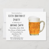 Moderne Geburtstagsparty Beer Cheers Einladung (Vorderseite)