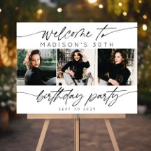 Moderne Geburtstagsparty Foto Collage Willkommen