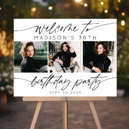 Moderne Geburtstagsparty Foto Collage Willkommen