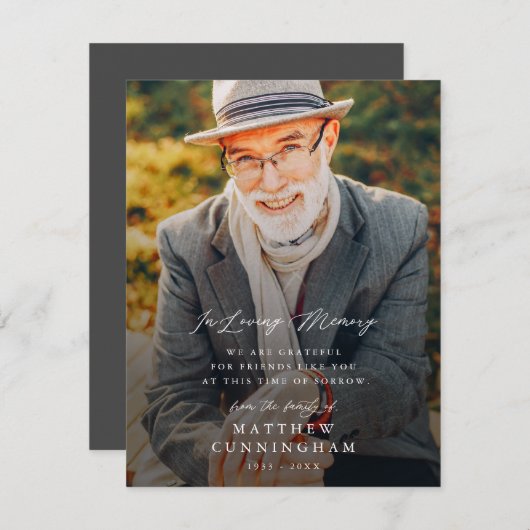 Moderne Gedächtnisfotokarte (Vorne/Hinten)