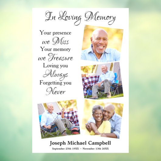 Moderne Gedächtnismesse 4 Foto Fensteraufkleber (Blatt 3)