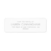 Moderne Gedächtnisminimale schlichte Rücksendeadre (Vorne)