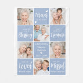 Moderne Gedenkfamilie Personalisierte FotoCollage Fleecedecke (Vorderseite)