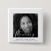 Moderne Gedenkfeier Foto Beerdigung Button (Vorderseite)