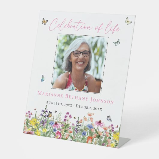 Moderne Gedenkfeier zum Leben Sockelschild (Vorderseite)