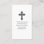 Moderne Gedenkfeier zur Lebenskarte Visitenkarte (Rückseite)