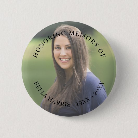 Moderne Gedenkfoto-Tribut-Andenken-Design Button (Vorderseite)