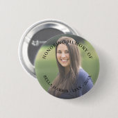Moderne Gedenkfoto-Tribut-Andenken-Design Button (Vorne & Hinten)