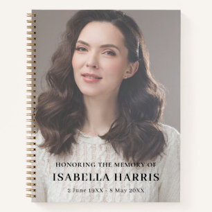 Moderne Gedenkfoto-Tribut-Design für Beerdigungen Notizblock