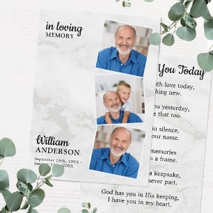 Moderne Gedenkkarte 3 Foto Beerdigung