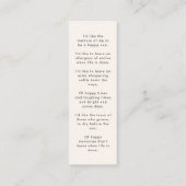 Moderne Gedenkstätte | Beerdigung Gedicht Mini Les Visitenkarte (Rückseite)