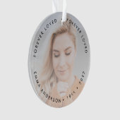 Moderne Gedenkstätte | Forever Love Tribute Foto Ornament (Vorderseite)