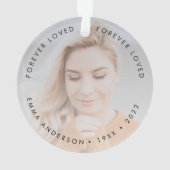 Moderne Gedenkstätte | Forever Love Tribute Foto Ornament (Rückseite)