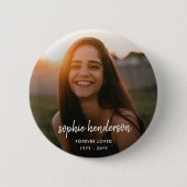 Moderne Gedenkstätte | Forever Loved Beerdigung Tr Button (Vorderseite)