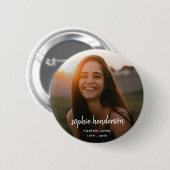 Moderne Gedenkstätte | Forever Loved Beerdigung Tr Button (Vorne & Hinten)