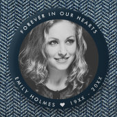 Moderne Gedenkstätte | Navy Blue Funerary Favor Fo Button