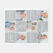 Moderne Gedenkstätte Personalisiert 6 FotoCollage Fleecedecke (Vorderseite (Horizontal))