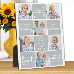 Moderne Gedenkstätte Personalisiert 6 FotoCollage Fotoplatte
