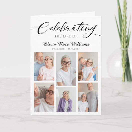 Moderne Gedenkstätte zur Bestattungsfeier Programm (Vorderseite)