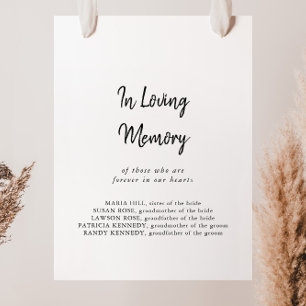 Moderne Gedenktafel 'In Loving Memory' Poster
