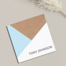 Moderne gedruckte Kraft Light Blue White Geometric
