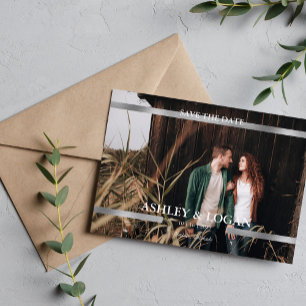 Moderne gedruckte silberne Hochzeit Save-the-Date- Save The Date