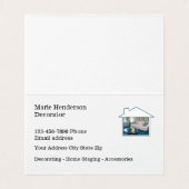 Moderne gefaltete verzierengeschäfts-Zelt-Karten Visitenkarten (Innenseite Aufgefaltet)