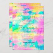 Moderne Gefärbte Krawatte Abstrakt farbenfroh Einladung (Vorne/Hinten)