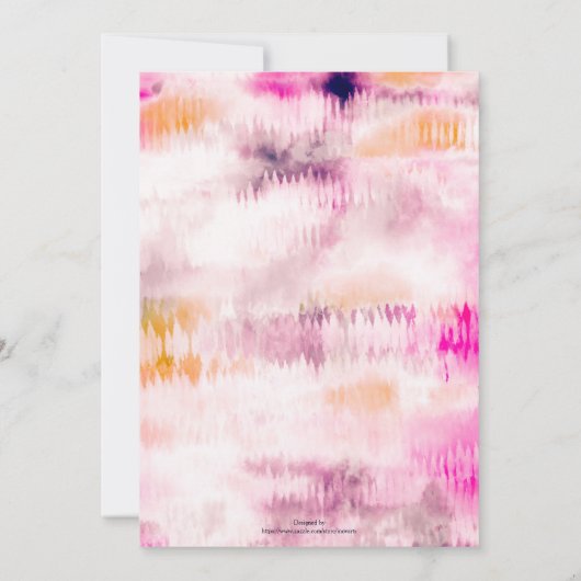 Moderne Gefärbte Krawatte Abstrakt Rosa Einladung (Rückseite)